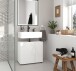 Waschbeckenunterschrank >Vira< in weiß/weiß hochglanz - 60x56x34cm (BxHxT)