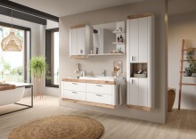 Hängeschrank >Laredo< in weiß/weiß matt - 45x172x30cm (BxHxT)