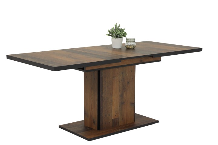 Esstisch >Ariana< in Oldwood/Schwarz aus Holzwerkstoff - 160x76x80cm (BxHxT)