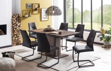 Esstisch >Ariana< in Oldwood/Schwarz aus Holzwerkstoff - 160x76x80cm (BxHxT)