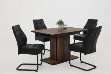 Esstisch >Ariana< in Oldwood/Schwarz aus Holzwerkstoff - 160x76x80cm (BxHxT)