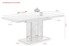 Esstisch >Ariana< in Oldwood/Schwarz aus Holzwerkstoff - 160x76x80cm (BxHxT)
