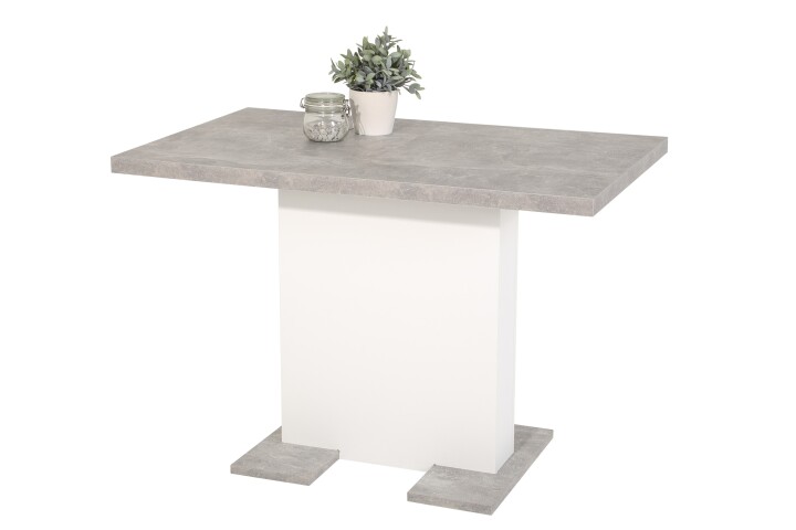 Säulen-Esstisch >Köln< in Beton-Optik - 150x76x70cm (BxHxT)