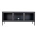 Vitrine >Brisbane< in Schwarz mit Glas aus Stahl, Glas - 140x85x40cm (BxHxT)