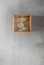 Wandregal >KM-0660< in braun aus Wildeiche massiv geölt - 34x34x20cm (BxHxT)