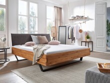 Bett >BE-0573< in braun aus Wildeiche massiv...