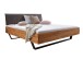 Bett >BE-0573< in braun aus Wildeiche massiv geölt - 165x95x213cm (BxHxT)