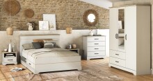 Kleiderschrank >Cottage< in weiß/Eiche Kronberg - 148,6x199,6x57,1cm (BxHxT)