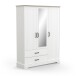 Kleiderschrank >Cottage< in weiß/Eiche Kronberg - 148,6x199,6x57,1cm (BxHxT)
