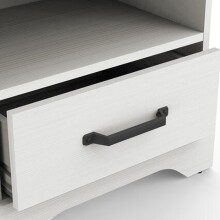 Nachtkommode >Cottage< in weiß/Eiche Kronberg - 47,3x43,7x35,3cm (BxHxT)