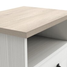 Nachtkommode >Cottage< in weiß/Eiche Kronberg - 47,3x43,7x35,3cm (BxHxT)