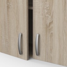 Wandhängeschrank >Paprika< in SONOMA EICHE/BETON     - 100x70x30cm (BxHxT)