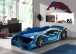 Autobett >Autobett< in Blau aus MDF - 173x41x75cm (BxHxT)