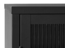 Vitrine >Barcelona< in Schwarz mit geriffelten Glaseinsätzen 5 mm , Sicherheitsglas