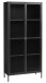 Vitrine >Barcelona< in Schwarz mit geriffelten Glaseinsätzen 5 mm , Sicherheitsglas