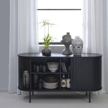 Sideboard >Nerja< in Schwarz - 140x76x45 (BxHxT)