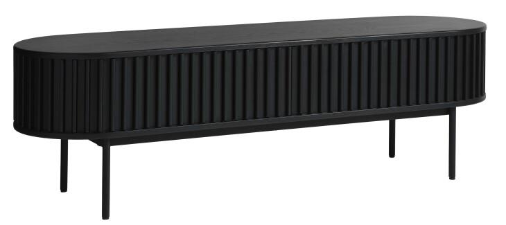 TV-Schrank >Salou< in Schwarz Lackiert - 160x48x45 (BxHxT)