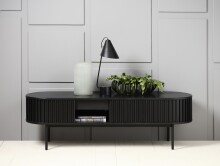 TV-Schrank >Salou< in Schwarz Lackiert - 160x48x45 (BxHxT)
