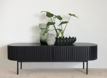 TV-Schrank >Salou< in Schwarz Lackiert - 160x48x45 (BxHxT)