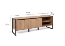 Wohnzimmer-Set >Arvada< (3 teilig) in Artisan Eiche / Anthrazit aus MDF