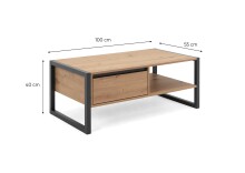Wohnzimmer-Set >Arvada< (3 teilig) in Artisan Eiche / Anthrazit aus MDF