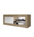 TV-Board >Belinda< in Mercure Holzstruktur / Weiss - 140x56x43cm (BxHxT)