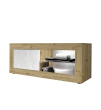 TV-Board >Belinda< in Eiche Cadiz / Weiss - 140x56x43cm (BxHxT)