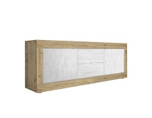 TV-Board >Belinda< in Eiche Cadiz / Weiss - 210x66x43cm (BxHxT)