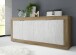 Sideboard >Belinda< in Mercure Holzstruktur / Weiss - 207x86x43cm (BxHxT)