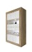 Vitrine >Belinda< in Mercure Holzstruktur / Weiss - 102x162x43cm (BxHxT)