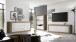 Vitrine >Belinda< in Mercure Holzstruktur / Weiss - 102x162x43cm (BxHxT)