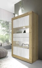 Vitrine >Belinda< in Eiche Cadiz / Weiss -...