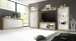 Highboard >Belinda< in Eiche Cadiz / Weiss - 102x162x43cm (BxHxT)