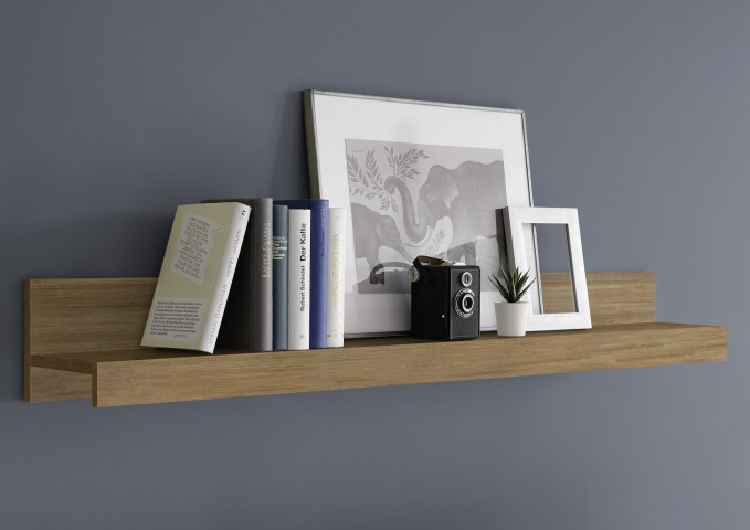 Wandregal >Belinda< in Mercure Holzstruktur - 138x16x19cm (BxHxT)