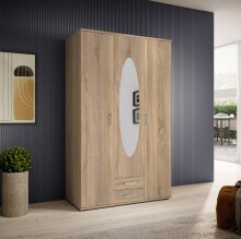 Kleiderschrank >Paul< in Eiche Sonoma Nachbildung -...