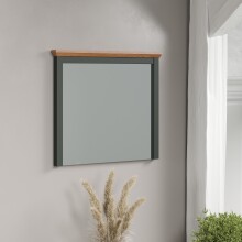 Badspiegel >Stanton< in Tannengrün / Eiche - 77x68x6cm (BxHxT)