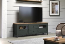 TV-Schrank >Stanton< in Tannengrün / Eiche - 184x64x45cm (BxHxT)