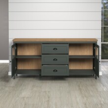 Kommode >Stanton< in Tannengrün / Eiche - 184x86x45cm (BxHxT)