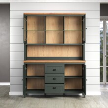 Buffet >Stanton< in Tannengrün / Eiche - 146x198x45cm (BxHxT)