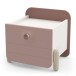 Nachttisch >Jade< in matt rosa/matt weiss aus Holzwerkstoff - 39x38x36cm (BxHxT)