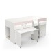 Kinderbett >Savannah< in matt weiss/grau/rosa - 204x103x109 (BxHxT)