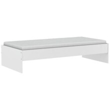 Einzelbett >Tidy< in matt weiss aus Holzwerkstoff -...