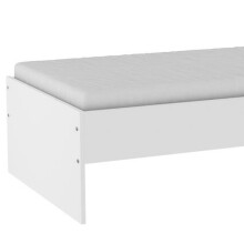 Einzelbett >Tidy< in matt weiss aus Holzwerkstoff - 94x42x203cm (BxHxT)