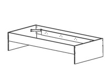 Einzelbett >Tidy< in matt weiss aus Holzwerkstoff - 94x42x203cm (BxHxT)