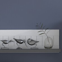 Wandboard >MIAMI< in Weiß/Grau aus Holz - 179x28x25,5cm (BxHxT)