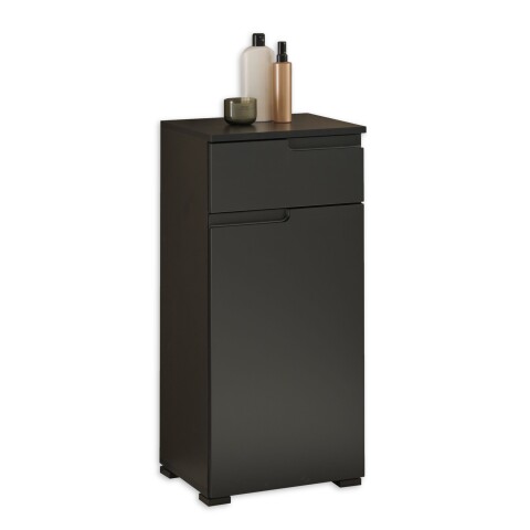 Badkommode >Spice< in Schwarz matt aus Holzwerkstoff - 40x85x32cm (BxHxT)