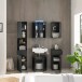 Badkommode >Spice< in Schwarz matt aus Holzwerkstoff - 40x85x32cm (BxHxT)