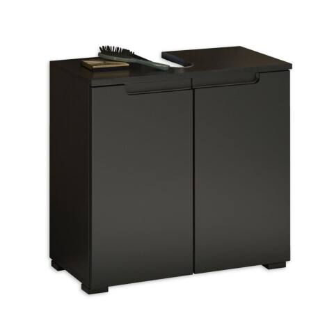 Waschbeckenunterschrank >Spice< in Schwarz matt - 60x57x32 (BxHxT)