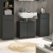 Waschbeckenunterschrank >Spice< in Schwarz matt - 60x57x32 (BxHxT)