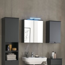 Badezimmerspiegelschrank >Spice< in Schwarz matt -...